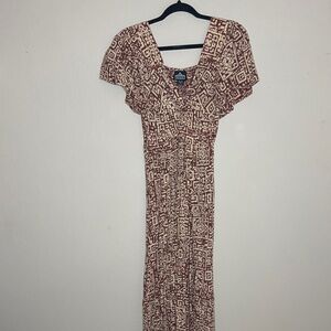 Angie Elegant Brown Patterned Dress size small